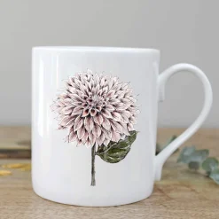 Toasted Crumpet Dahlia Bone China Mug Boxed- Flowers & Garden