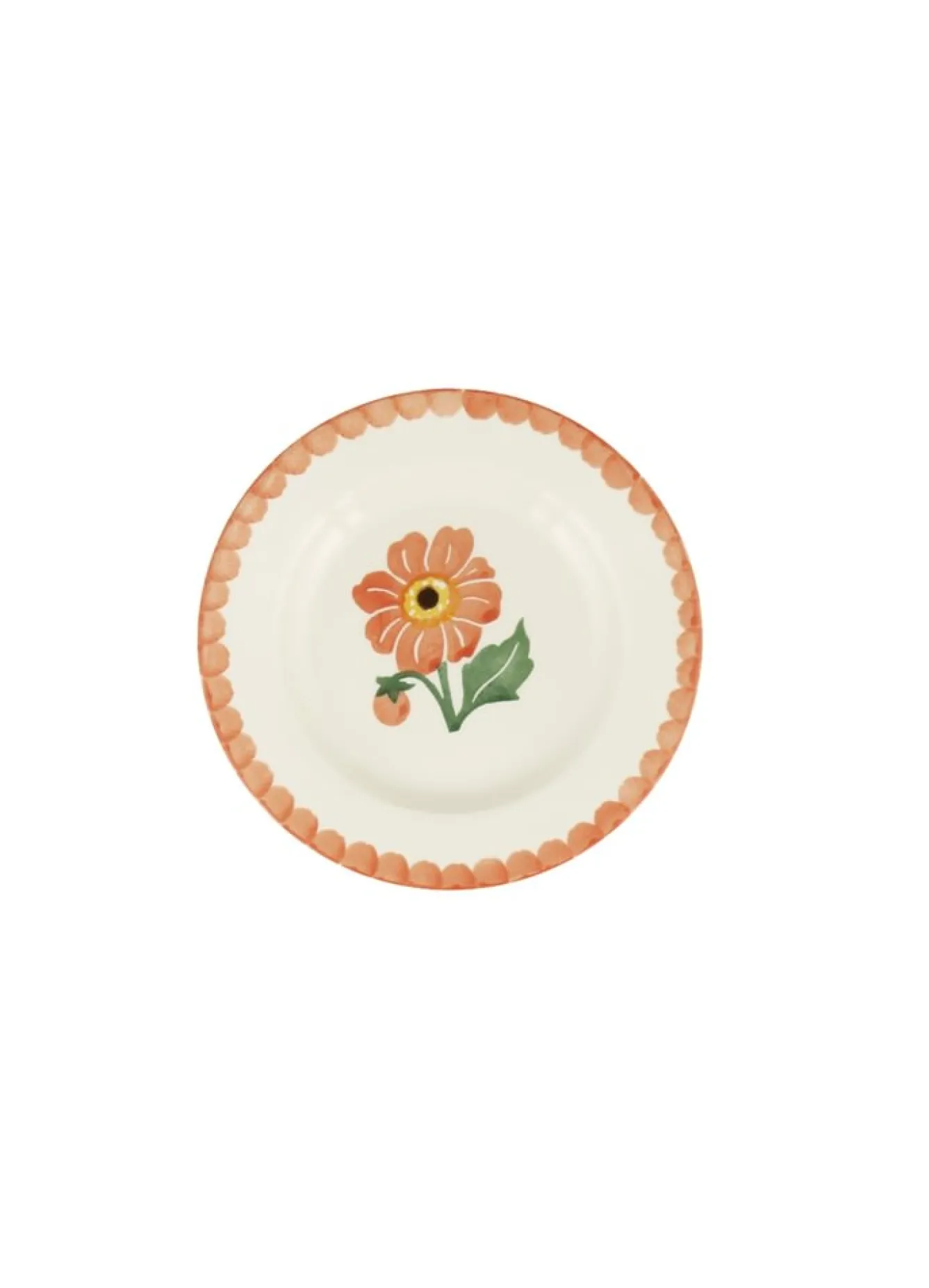 Emma Bridgewater Dahlia Hand-Stamped 6 1/2 inch Plate- Plates
