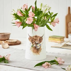 Wrendale Designs 'Daisy Coo' Cow Bone China Vase- Vases|Animals