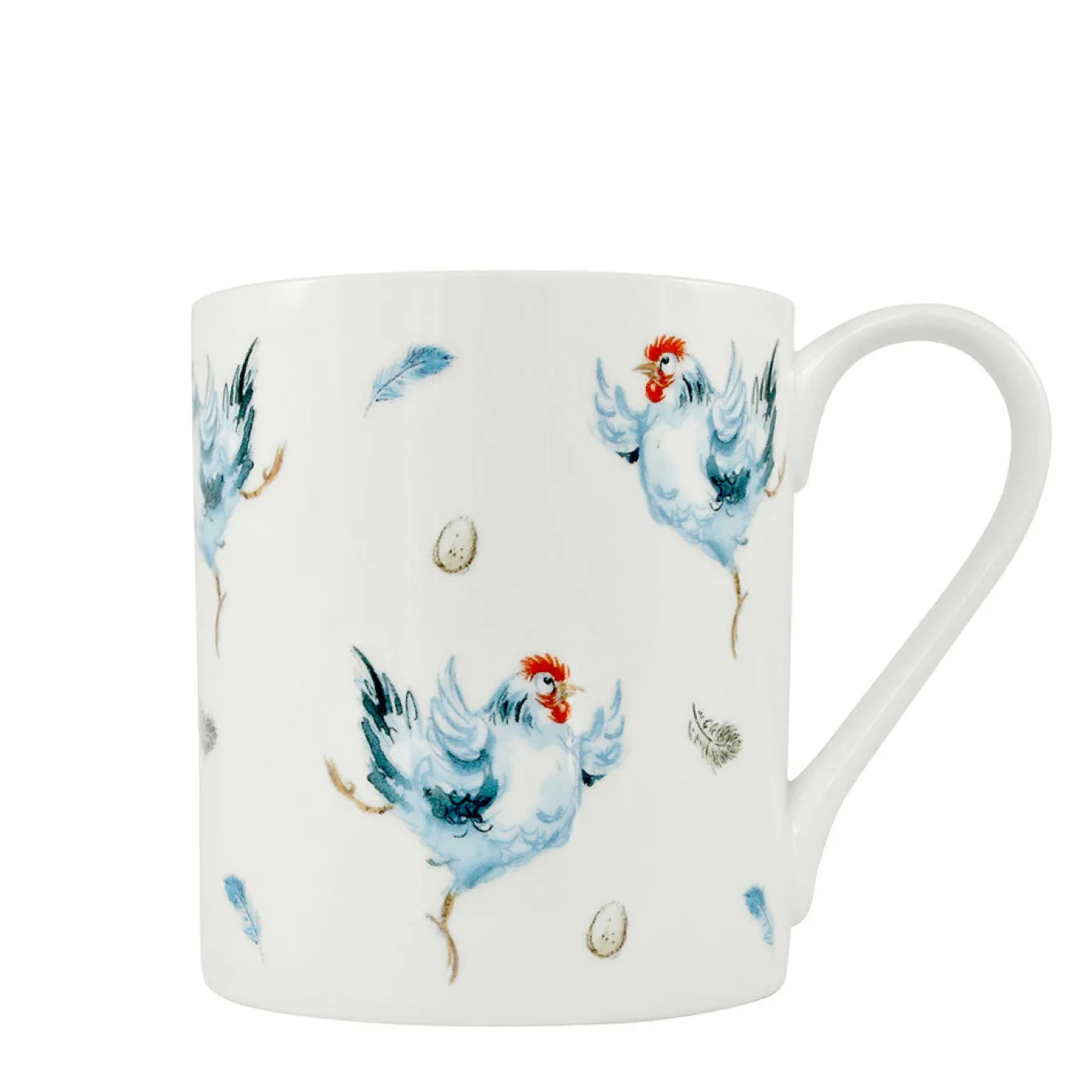 Jane Abbott Designs Dancing Hen Wrap Bone China Mug- Tea|Chickens