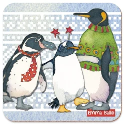 Emma Ball Dancing Penguins Coaster- Tea|Coasters
