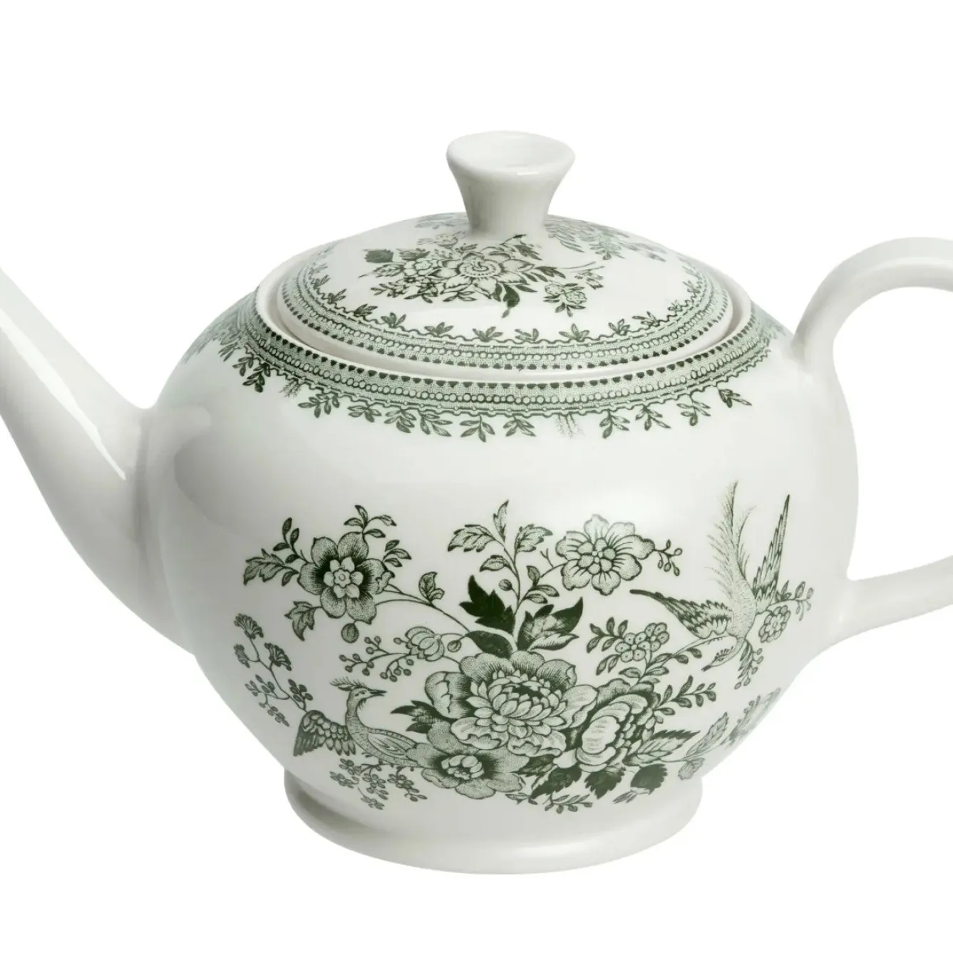 Burleigh Dark Green Asiatic Pheasants Teapot Large- Tea|Teapots
