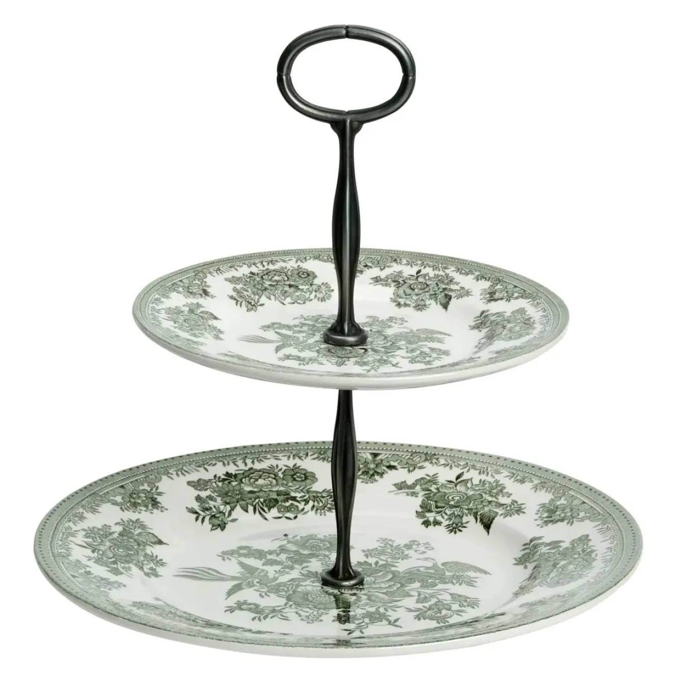 Burleigh Dark Green Asiatic Pheasants 2 Tier Cake Stand- Serving Plates & Boards|Plates