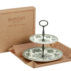 Burleigh Dark Green Asiatic Pheasants 2 Tier Cake Stand- Serving Plates & Boards|Plates