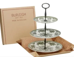 Burleigh Dark Green Asiatic Pheasants 3 Tier Cake Stand- Serving Plates & Boards|Plates