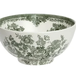 Burleigh Dark Green Asiatic Pheasants Medium Footed Bowl- Bowls & Dishes