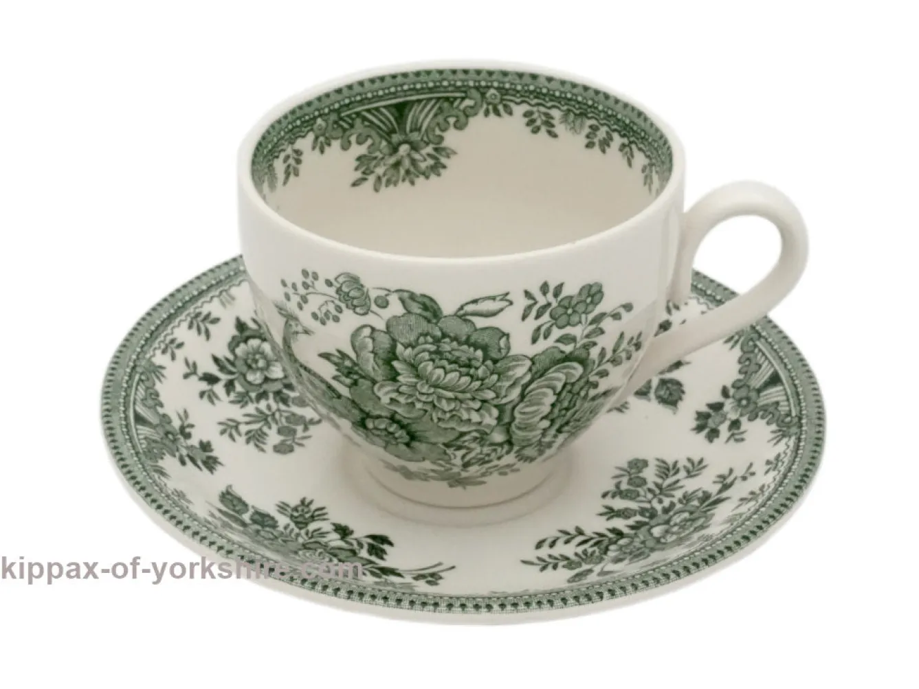 Burleigh Dark Green Asiatic Pheasant Teacup and Saucer- Tea|Teacups