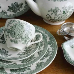 Burleigh Dark Green Asiatic Pheasant Teacup and Saucer- Tea|Teacups