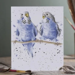 Wrendale Designs 'Date Night' Budgie Greetings Card- Greeting Cards|Children