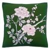 Jan Constantine Deep Green Peony Wool Pillow- Pillows & Throws