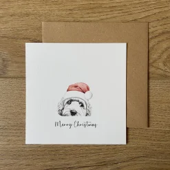 Katherine Sheard Designs Dino Dog Christmas Greetings Card- Greeting Cards