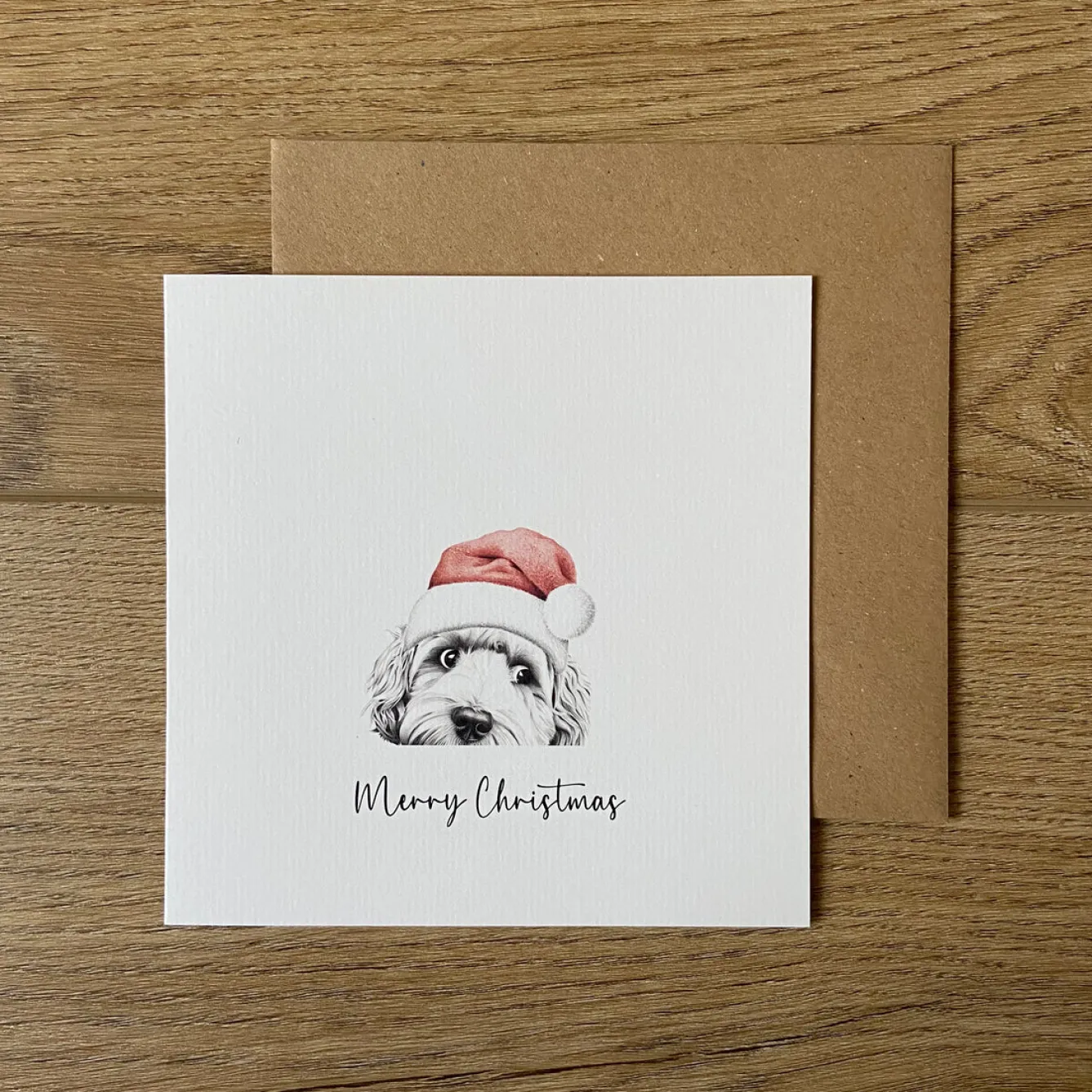 Katherine Sheard Designs Dino Dog Christmas Greetings Card- Greeting Cards