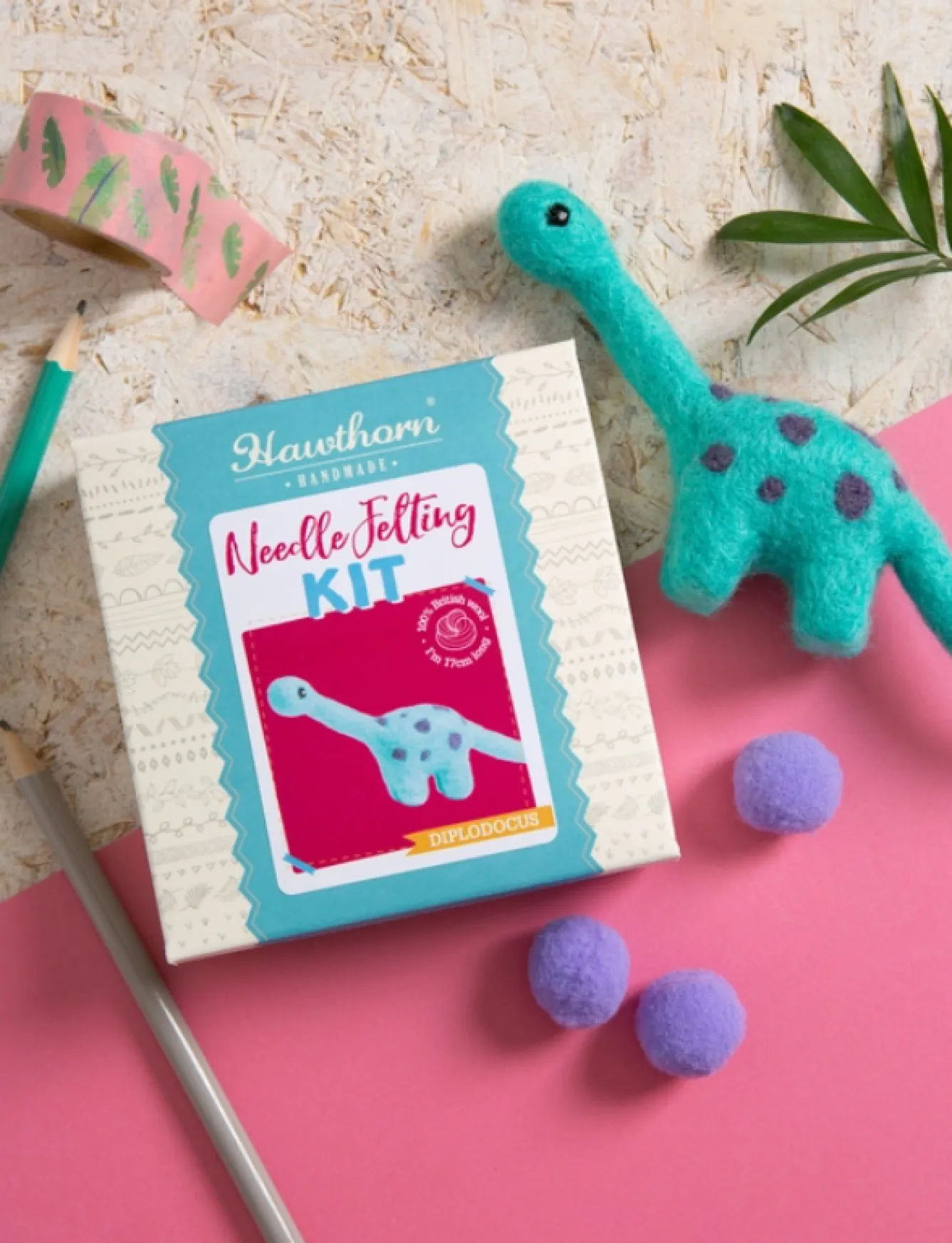 Hawthorn Handmade Diplodocus Mini Felting Kit- Crafts