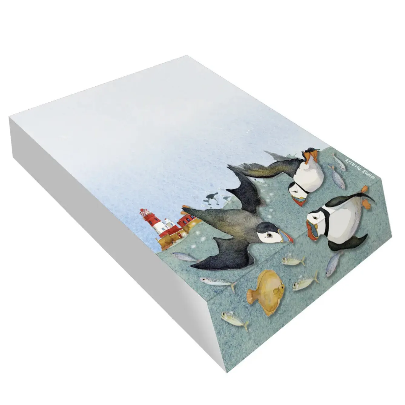 Emma Ball Diving Puffins Slant Pad- Stationery