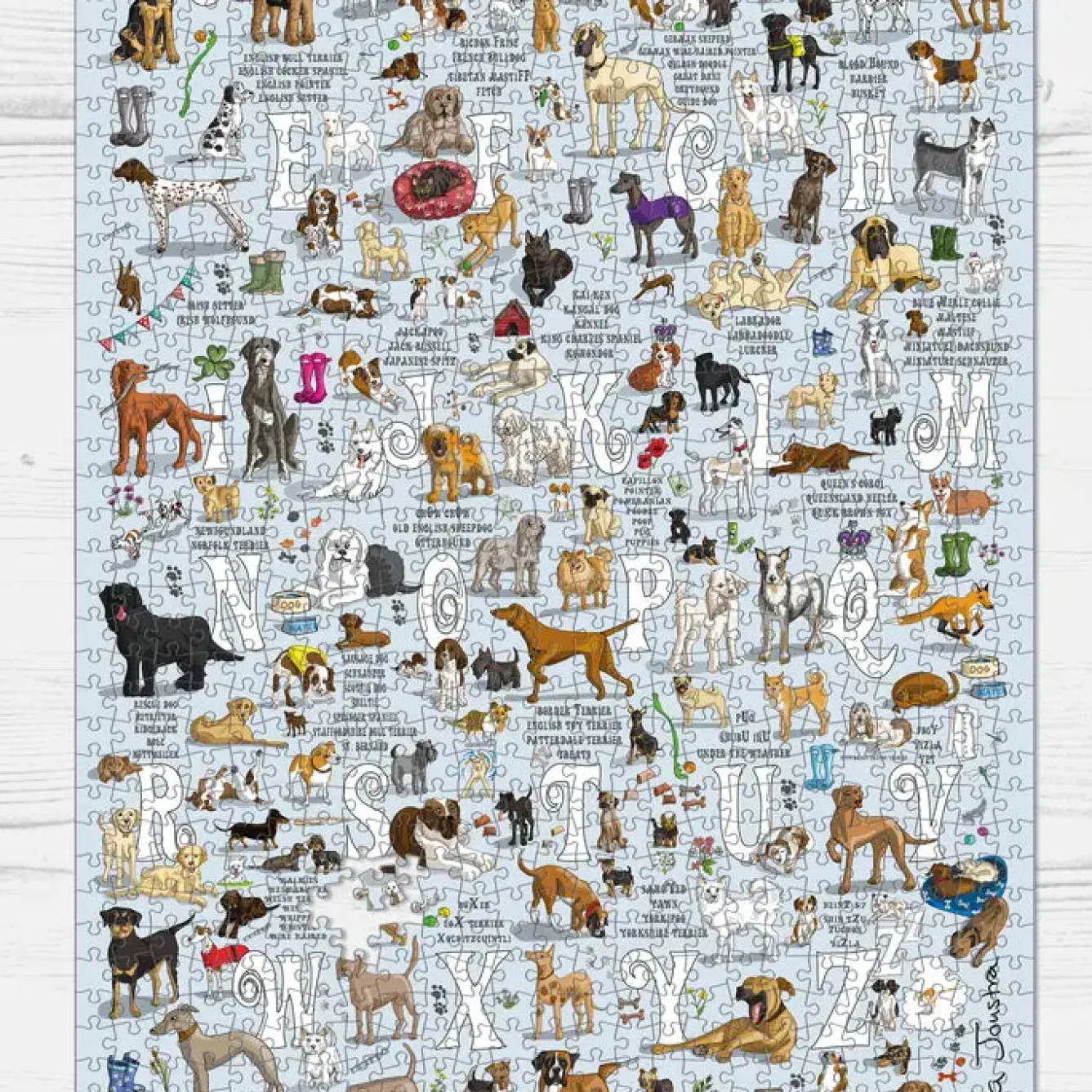 GB Jigsaws Ltd Dogs A-Z 1000 Piece Jigsaw Puzzle- Puzzles