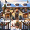 All Jigsaw Puzzles Dogs in a Christmas Cottage Garden 500 Piece Jigsaw Puzzle- Puzzles