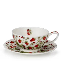 Dunoon Dovedale Strawberry Teacup & Saucer- Tea|Teacups