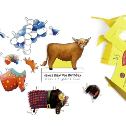 Yeti Dress a Highland Cow Birthday Card- Greeting Cards|Crafts