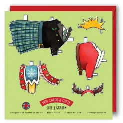 Yeti Dress a Highland Cow Christmas Card- Christmas|Greeting Cards