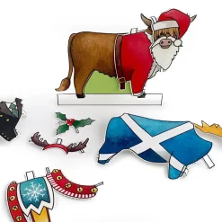 Yeti Dress a Highland Cow Christmas Card- Christmas|Greeting Cards