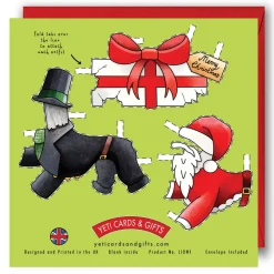 Yeti Dress an English Lion Christmas Card- Christmas|Greeting Cards