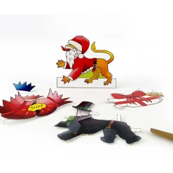 Yeti Dress an English Lion Christmas Card- Christmas|Greeting Cards