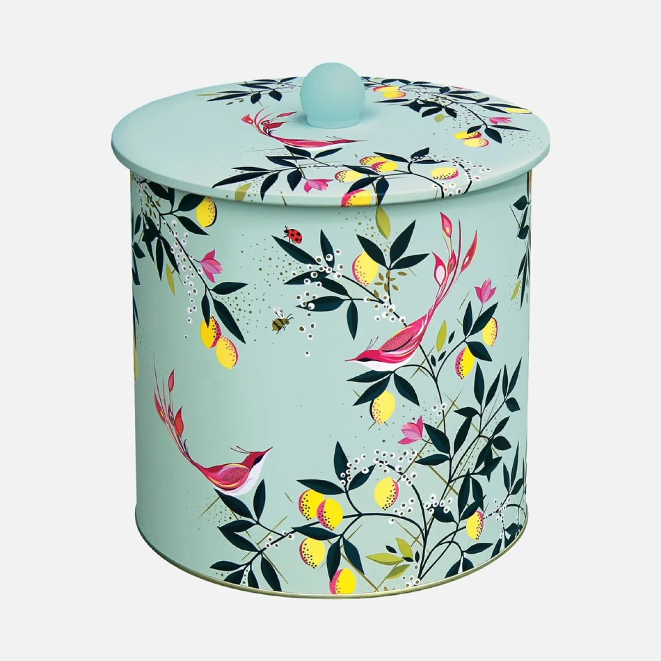 Sara Miller London Duck Egg Orchard Biscuit Barrel- Novelty|Storage