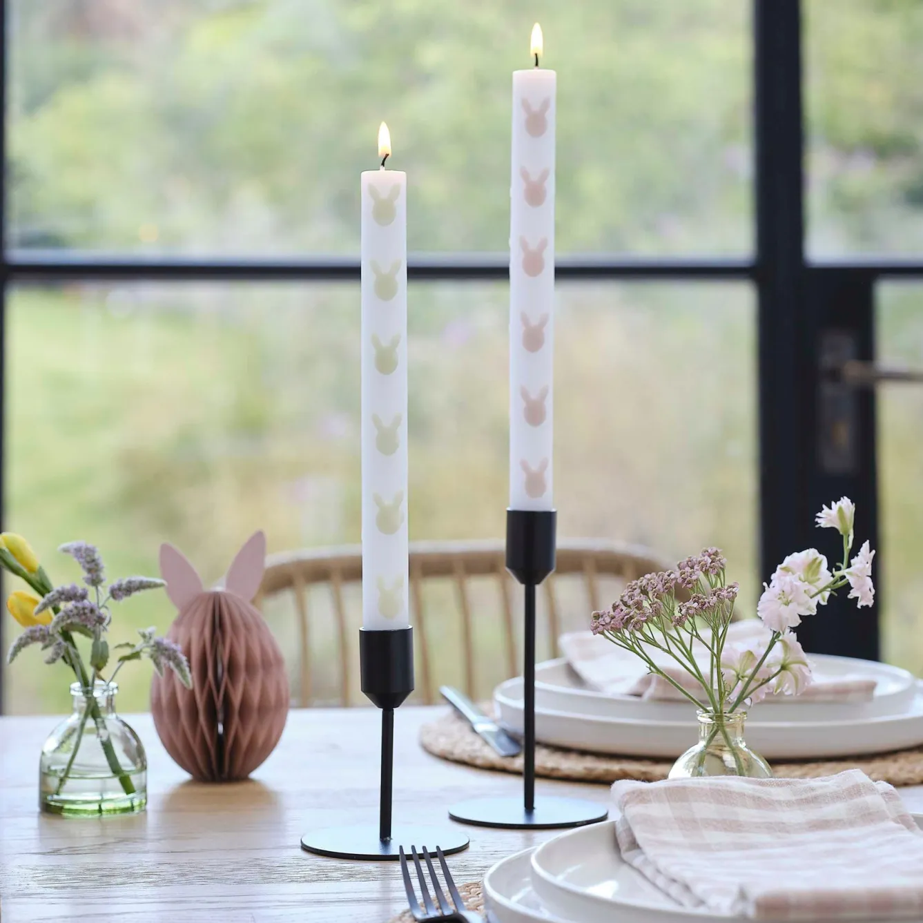 Ginger Ray Easter Bunny Dinner Candles- Easter|Seasonal Decor