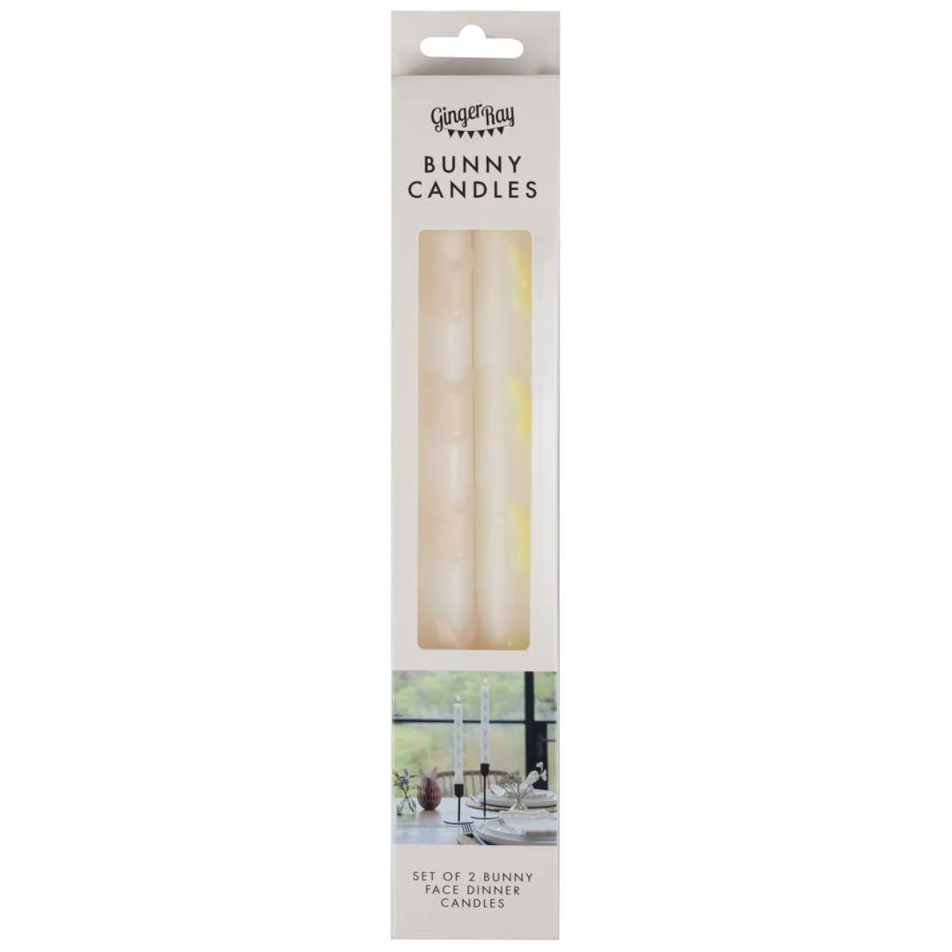 Ginger Ray Easter Bunny Dinner Candles- Easter|Seasonal Decor