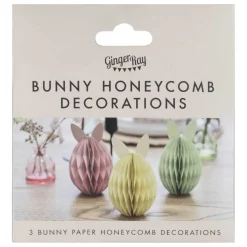 Ginger Ray Easter Bunny Honeycomb Decorations- Easter|Seasonal Decor