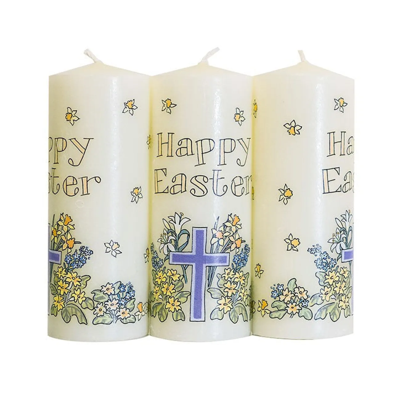Alison Gardiner Easter Cross Mini Pillar Candle- Easter|Seasonal Decor