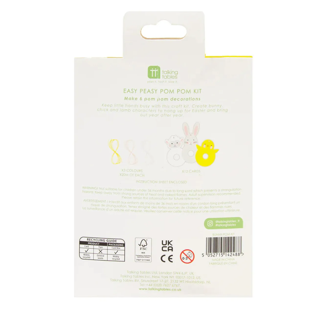 Talking Tables Easy Peasy Spring Pom Pom Kit- Seasonal Decor|Crafts