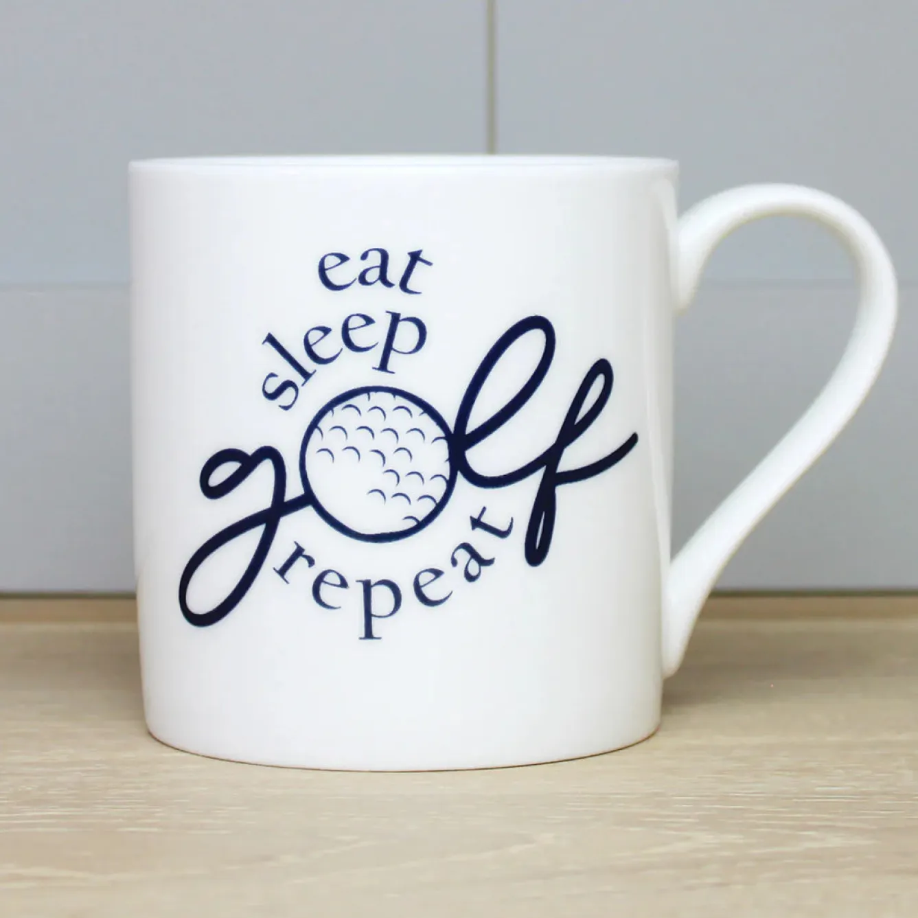 Mclaggan Smith Eat, Sleep, Golf, Repeat Bone China Mug- Whimsical|Food & Drink