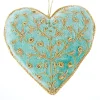 Tinker Tailor Eau de Nil Silver Swirls Heart Decoration by London- Christmas Decorations|Seasonal Decor