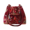 Earth Squared Bags Eden Red Botanical Velvet Ava Bag- Bags