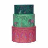 Sara Miller London Elephant Oasis Set of 3 Round Cake Tins- Storage Caddies|Storage