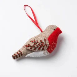 Corinne Lapierre Embroidered Robin Wool Mix Felt Craft Kit- Christmas|Seasonal Decor
