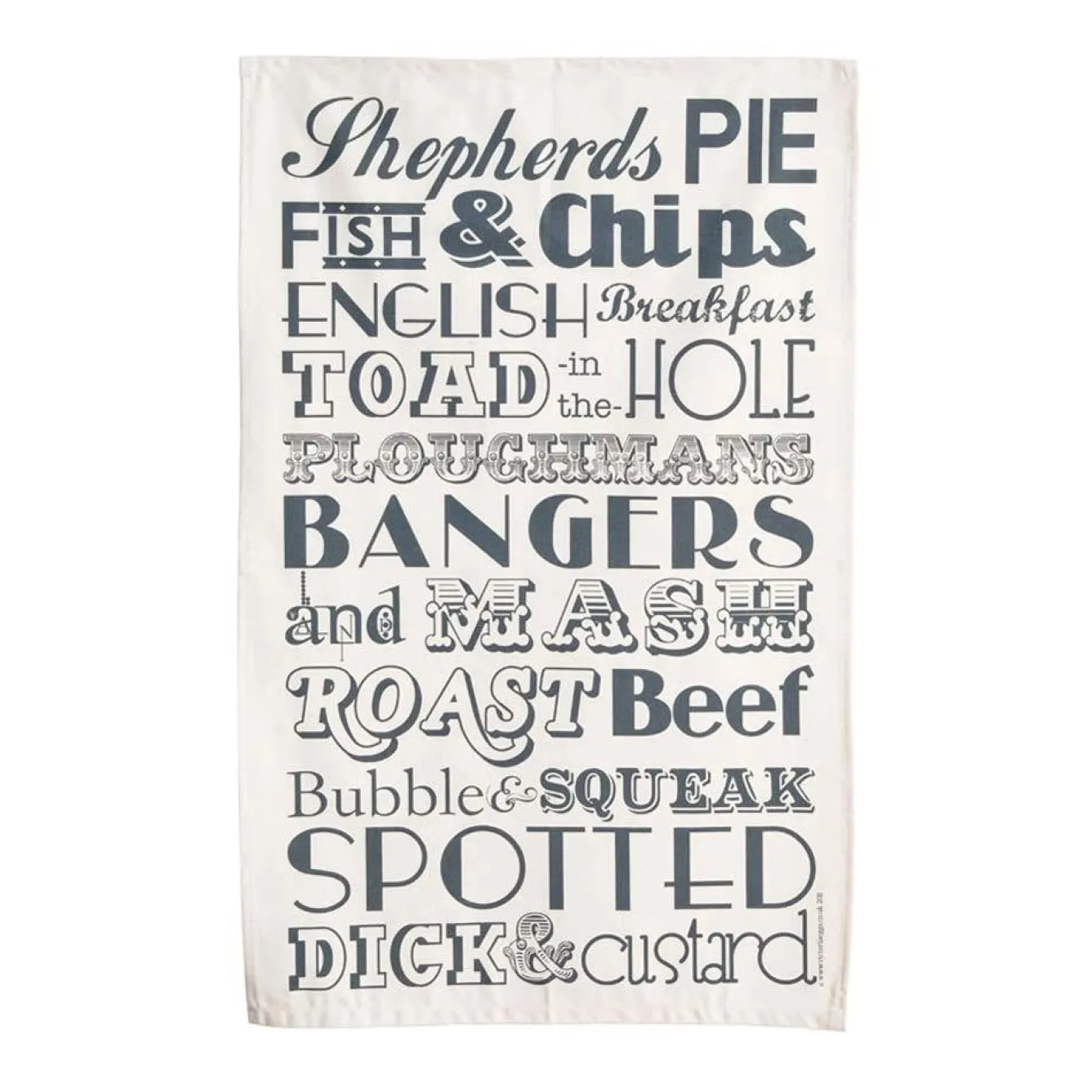 Victoria Eggs English Dinner Tea Towel - Charcoal- Tea|Tea Towels