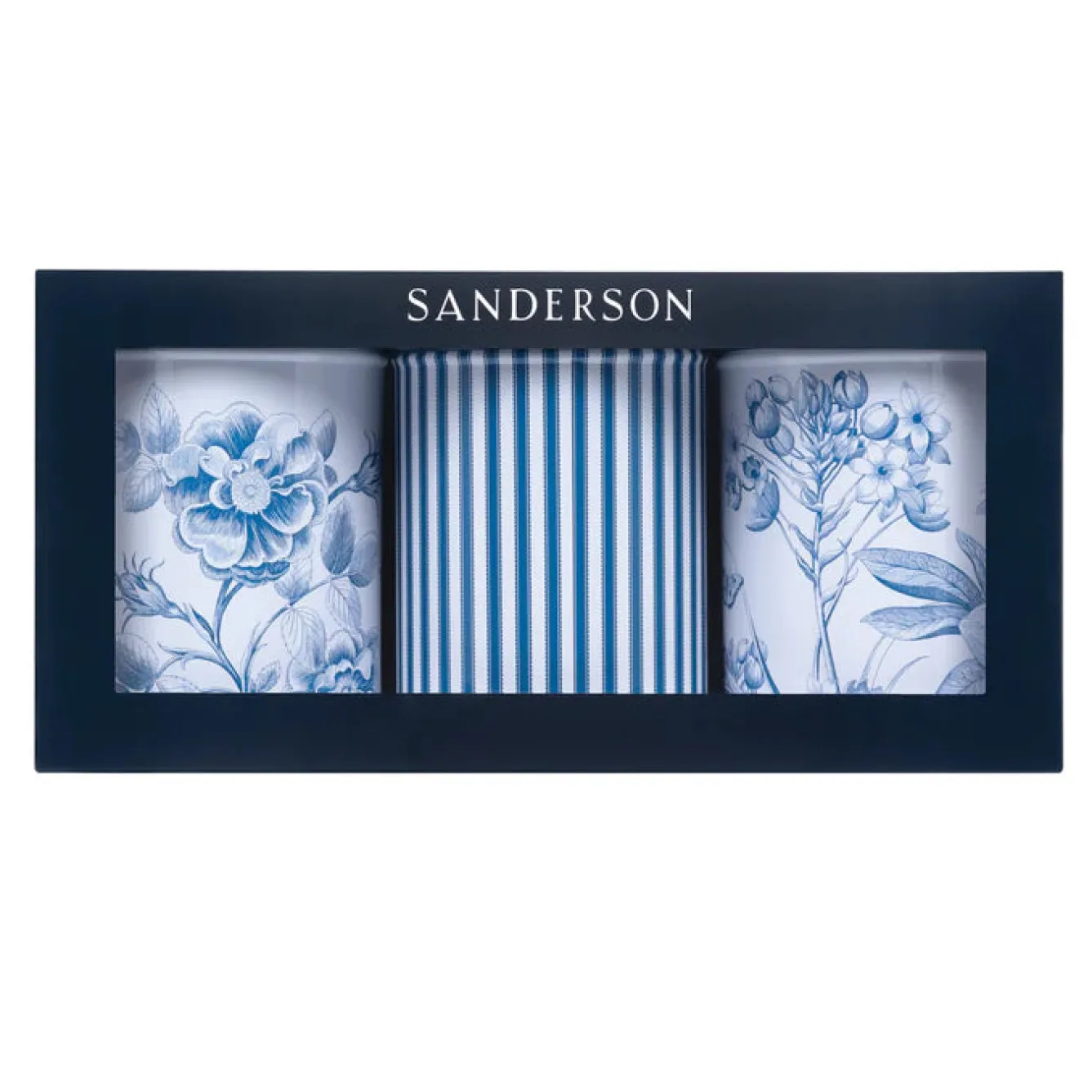 Sanderson Etchings & Roses Set of 3 Round Caddies- Storage Caddies|Storage