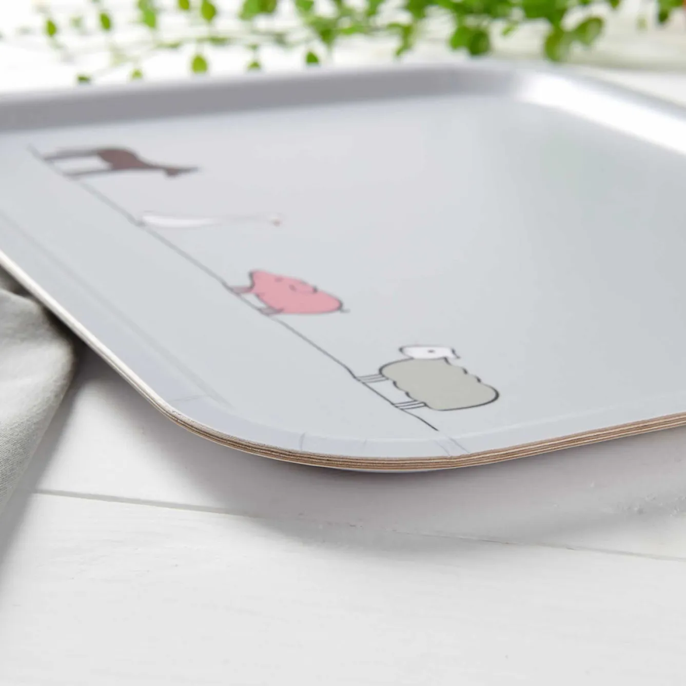 Jin Designs Farm Collection Birch Wood Tray- Tea|Trays