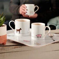Jin Designs Farm Collection Large Mug- Tea|Pets
