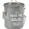 Burgon & Ball 'Feed the Birds' Bird Feed Tin in Charcoal- Gardening
