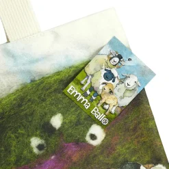 Emma Ball Felted Sheep Canvas Tote Bag- Crafts|Bags