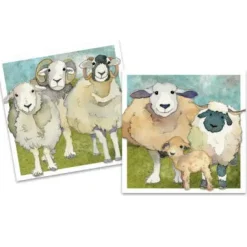 Emma Ball Felted Sheep pack of 10 Mini Notecards- Stationery|Greeting Cards