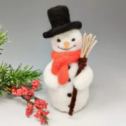 The Crafty Kit Co. Festive Snowman Needle Felting Kit- Christmas|Crafts