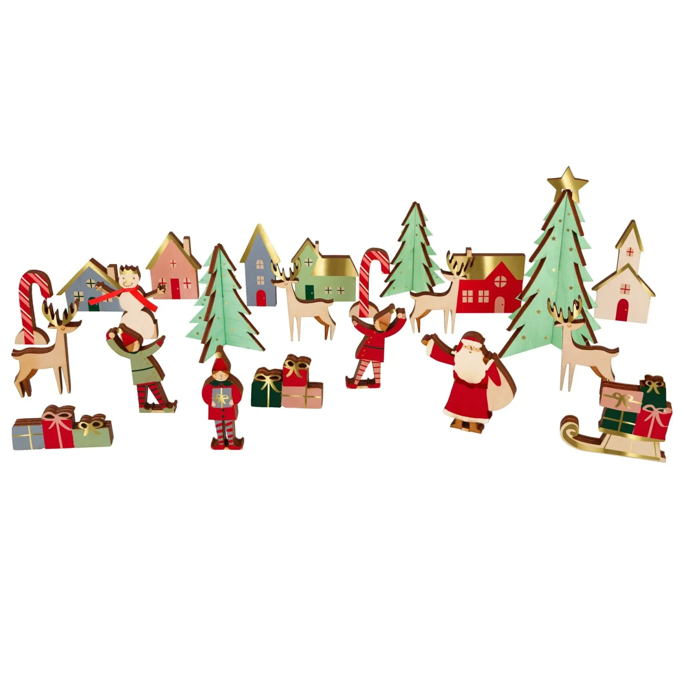Meri Meri Festive Village Wooden Advent Calendar- Advent