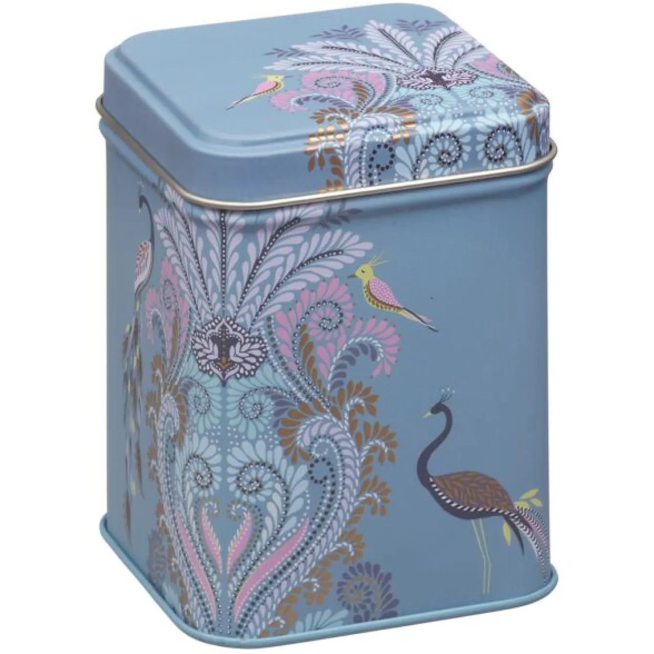Sara Miller London Filigree Birds Mini Tea Tin- Tea|Novelty