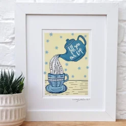 Lucky Lobster Fill Your Own Cup Print Framed- Art