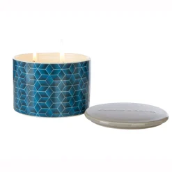Wax Lyrical Fired Earth Ceramic Multi Wick Assam & White Cedar Tea Candle- Home Fragrance