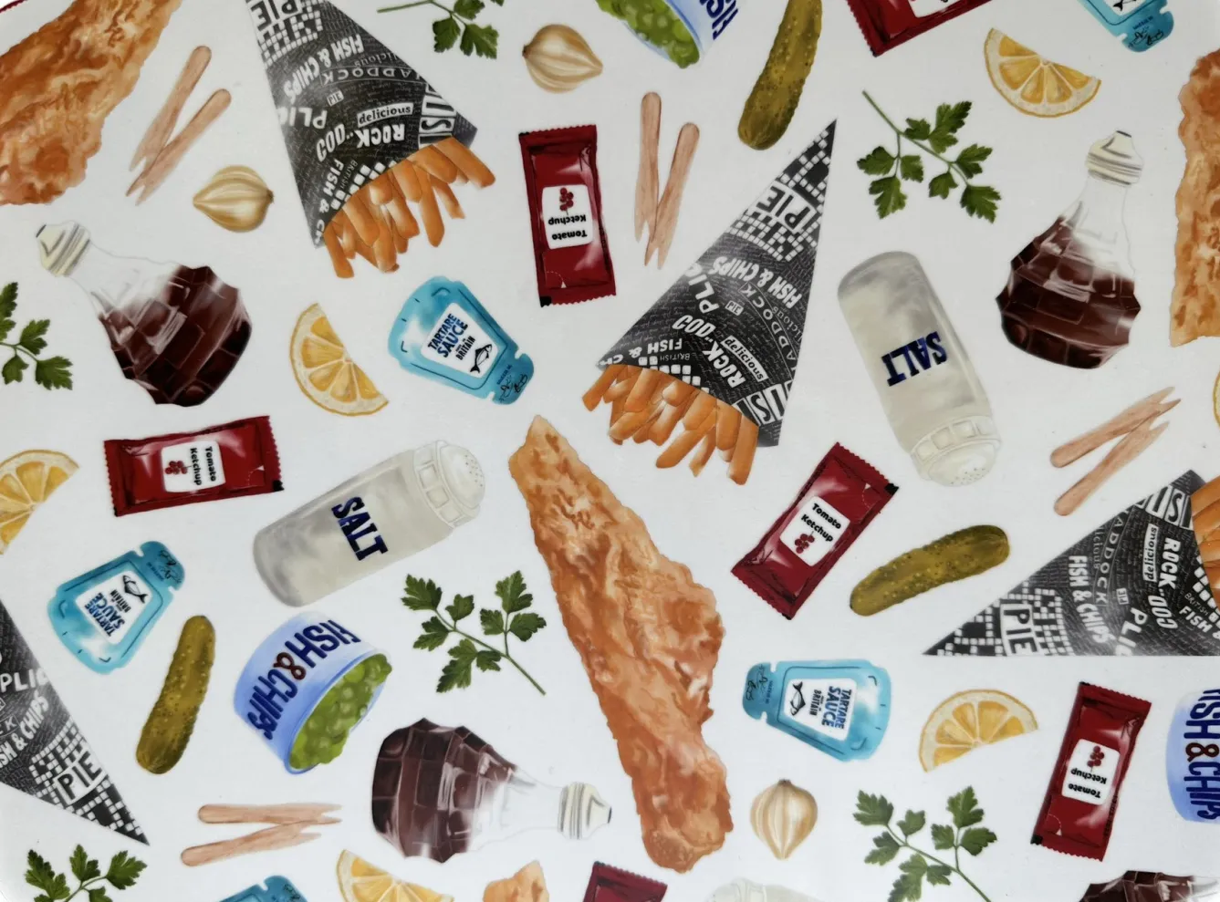Corinne Alexander Fish & Chips Placemat by- Father's Day